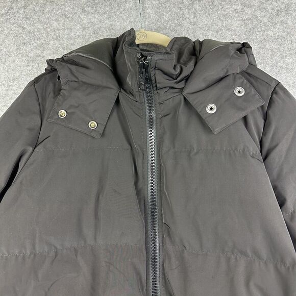 Madewell Jacket Womens XL Black Hooded Quilted Puffer Parka Coat Full Zip Winter - Picture 5 of 16